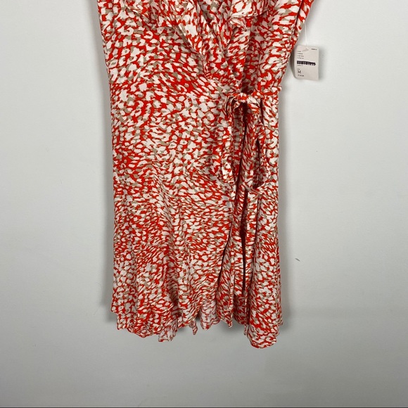 Free People French Quarter Mini Wrap Dress Orange - Picture 9 of 13